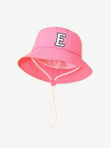 1 pieza Sombrero de cubo con estampado de letras para bebé/niño pequeño, versátil y adorable de moda, apropiado para niños y niñas de 2 a 3 años para uso diario