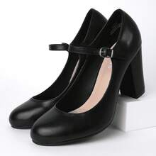 Women's White Wine Rose Gold Black Taupe Beige Grey Lipstick Natural Snake Mary Jane Pumps – Round Toe Ankle Strap Vintage Dress Heels [Size Up Half Size] - 食皮革 - 查看 5