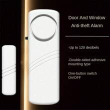 1pc White Smart Door & Window Anti-Theft Alarm, Available In 1pc, 4pcs Or 12pcs Pack, Multi-Functional Home Door Magnetic Alarm With High Decibel Alert, Long Standby Mini Portable Anti-Theft Device Suitable For Single Women, Homes And Stores, No Drilling Installation - White - View 4