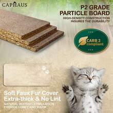 Local Delivery-CAPHAUS Tall Climbing Modern Indoor Play Tower For Large Cats Kittens, 70-Inch With Top Perch, Cat Cave Condo, Cat Tree W Hammock, Multi-Level Cat Activity Tree W Cute Scratching Posts - 米色 - 查看 6