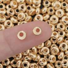 3mm/4mm/5mm Mixed Color Round Spacer Beads (Gold, Silver, KC Gold, White K), Smooth Alloy Spacer Beads For DIY Jewelry Making, Necklace Bracelet Earrings Pendant Charms