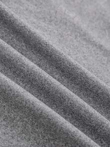 Women Casual Elegant Bow Detail Printed Ruffle Solid Color Short Sleeve Mini Dress - Grey - View 5