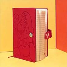SuperMario 5pcs/Set Learning Notebook, Diary Book With Neutral Pens, Creative Cartoon Character Design, Portable For Daily Office And Study, Suitable For Business, School, Office Writing, Party Gift, Painting Tool, Notebook Pen Set Delicate Gift School Supplies,Back To School