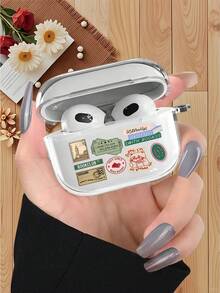 复古标签图案高品质减震透明 Airpod 保护套 360 度全保护兼容 AirpodsPRO、AIRPODS3、AIRPODSPRO2、AIRPODS2、AIRPODS4。送给朋友、父母、爱人的特别礼物。