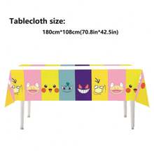 pokemon 1 Pezzo Tovaglia Pokemon, Decorazioni per Feste di Compleanno, Decorazioni per Feste a Tema Pikachu, Tovaglia Monouso, Tovaglia Giocattoli, Regali, Forniture per Feste (180 cm * 108 cm)