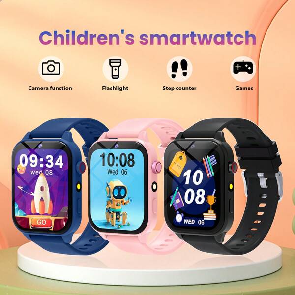 I migliori regali più recenti per bambini, orologi smart per bambini 2025, orologi con giochi per bambini, funzioni divertenti, schermo touch da 1,83 pollici, chip a bassissimo consumo, contapassi, fotocamera, torcia, monitoraggio del sonno, promemoria sveglia, album, giochi, calendario, contapassi, conto alla rovescia, calcolatrice, cronometro, torcia