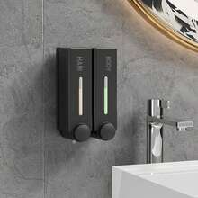 Tatukiko 300 ml/Stück Wandmontierter Hotel Badezimmer Küche Seifenspender, mit Klebeband und Bohrlöchern für die Installation, geeignet für Handwaschflüssigkeit, Duschgel, Shampoo, Schaumseifenspender Küchenartikel Küchenausstattung Küchenhelfer - Schwarz - Übersicht 10