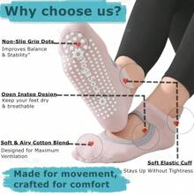 3pcs/6pcs Women's Pilates Anti-Slip Socks, Yoga Socks, With Anti-Slip Strips, Open Anti-Slip Socks, Suitable For Ballet And Barefoot Fitness
