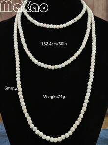 60 Inch!! Women's Retro European & American Bohemian Style Beaded Necklace, Casually Twisted, Full Turquoise Beads Won't Fade, Suitable For Daily Wear