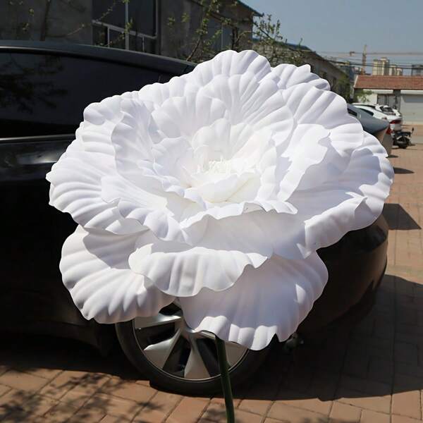 1 PIEZA Flor de peonía artificial gigante de plástico falso con pétalos grandes y colores brillantes para decoración del hogar, boda, fiesta, evento al aire libre, arreglos, Día de Acción de Gracias, San Valentín, Graduación, regalo