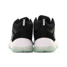 Puma Lightweight Cushioned Mid-Top Basketball Shoes, Unisex Retro Sports Casual Sneakers 37489901 - Black-puma White - View 4