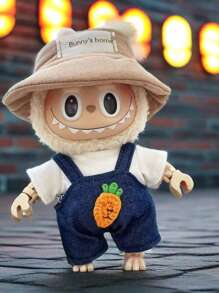 17cm Outfit Accessory, T-Shirt Suspender Pants Clothing Blind Box Plush Doll Removable Outfit Set, Suitable For 1st And 2nd Generation Dolls (Clothes Only, No Shoes). Fits 15cm-17cm (5.9 Inches-6.69 Inches) Dolls, Doll Clothes/Shoes Replacement, Suitable For Birthday, Holiday, Valentine's Day Gifts, Suitable For Everyone (Clothes Only, No Dolls Sold)