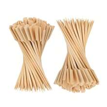 200pcs/100pcs/50pcs/10pcs Natural Bamboo Skewers, Smooth & Splinter-Free. Appetizers, Flat Bamboo Sticks. Snacks, Fruits, Seafood, Sausages. Suitable For Restaurants, Night Markets, Weddings, Parties, Picnics, Outdoor Activities