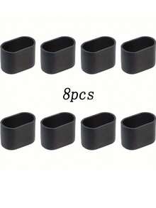 Juego de 8/16 fundas ovaladas para patas de silla de PVC (2*4 cm), protectores de piso para muebles en suelos de madera dura o goma, adecuados para mesas, sillas, sofás y camas - Multicolor - Ver 8