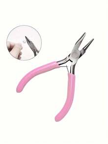 Professional Round Concave Pliers Jewelry Pliers Round Nose Pliers, Precision Wire Looping And Bending Tool Mini Diy Jewelry Making Tool, Ideal Tool For Craft Hobbyists - Pink - View 5