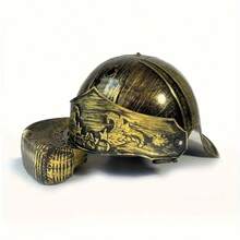 1 pieza Casco de gladiador romano vintage - Perfecto para disfraces de Halloween y Día de los Muertos, cobertura de cabeza de guerrero de plástico para cosplay y decoración de fiestas - Multicolor - Ver 4
