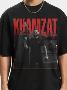 Khamzat Armed T-Shirt Unisex Men Women 100% Cotton Premium Top Streetwear New Release Immediate Shipping Various Colors!! Plus Size - 黑色 - 查看 2