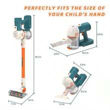 1 set Kit de jouet d'aspirateur électrique pour enfants (comprend l'aspirateur, 1 rallonge, 3 accessoires). Jouet de nettoyage réaliste, aide à développer des compétences pratiques et de bonnes habitudes de nettoyage. Jouet de jeu de rôle de nettoyage ménager. Cadeau pour Thanksgiving/Halloween/Noël/Anniversaire