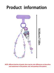 Sanrio 1Pc Sanrio Kawaii Hello Kitty Cinnamoroll My Melody Kuromi Mobile Phone Pendant Anime Cartoon Keychain Decorative Mobile Phone Case Accessories Gif