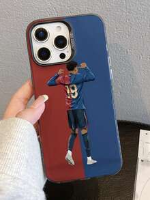 Soccer New Shiny Dark Player With Laser Gradient Lines & Sanrio Kitty Pattern Full Protective Phone Case Compatible With Iphone 13/XSmax/11/13Pro Max/12/12Pro/12 Pro Max/13/14 Pro/15 Pro Max/14/14 Pro/11 Pro Max/15/1 Pro/16 Pro Max XR, Galaxy Smartphones Waterproof Shockproof Anti-Fall Scratch Resistant - Black - View 1