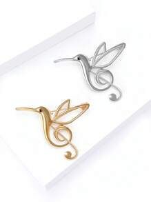 1 pezzo Spilla a colibrì con nota, spille da donna a forma di animale, per borsa, maglione, cappotto, cappello, scarpe, vestito, tailleur