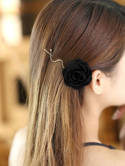 1pc Bohemian Style Faux Fabric Flower Hair Clip Claw Clips Hair Claws Hair Barrettes ,Hair Accessory ,Summer Accessories,Travel, Clips For Hair, Hair Slide, School Stuff, Vacation Outfits Woman, Head Accessories