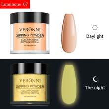 VERONNI 12 couleurs de poudre à tremper qui brillent dans le noir, avec un effet de dégradé rêveur, parfait pour les ongles de fête et le nail art DIY créatif