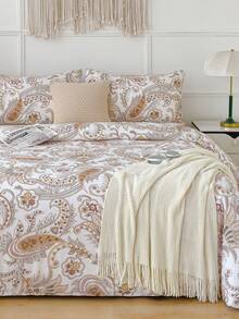 柔软超细纤维花卉图案羽绒被套 - 最佳 2/3 件套被套床上用品套装 - 包含 1 个羽绒被套和 1/2 个枕套 - 价格实惠，品质优良，适用于单人床、特大床、单人床、大号床、双人床、全尺寸 Doona 被套 - 白色 - 查看 10