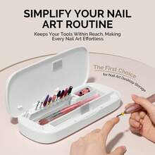 Acrylic Nail Tool Storage Box (Only Box), Portable Dustproof Stand Displayer Holder Organizer Container Manicure Efile Accessories Nail Drill Kit Case, Travel Salon Home ReadyToGoTravelEssentials - 白色 - 查看 6