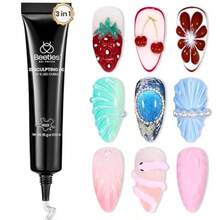 Beetles Sculpting Gel 3D Gel Nail Art Design 3 In 1 Clear No Wipe Nail Polish Rhinestone Nail Art Glue For Nail Gems Diamond Jewelry Manicure - 15mlsculptinggel - View 1