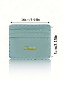1pc Customized Unisex Casual PU Leather Name Initials Or Icon Mini Wallet, Open Style ID Card Holder For Men/Women - Gift Idea