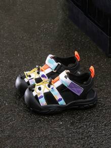 1 Pair Contrast Color New Kids Sports Shoes, Soft Sole Casual Sandals For Boys Girls Big Children