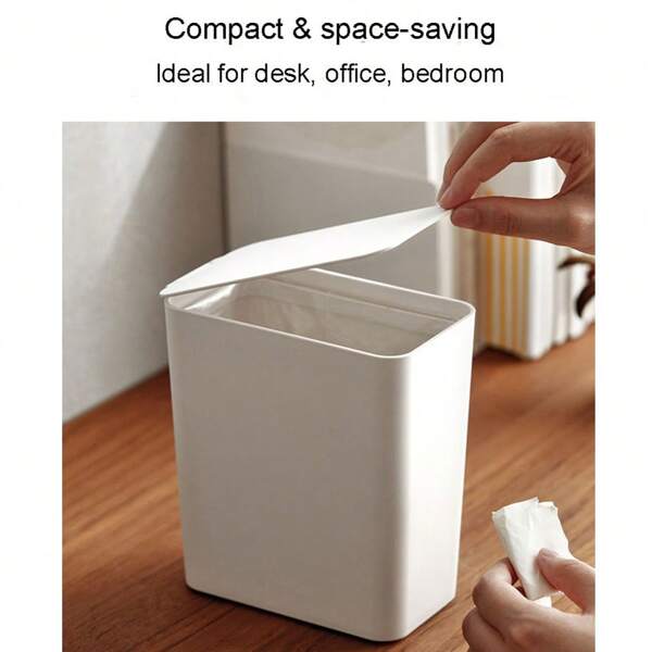 Lazy Corner Desktop Trash Can With Lid (Small Size) For Office, Home, Or Bedroom Use – Mini Storage Trash Bin For Desktops.