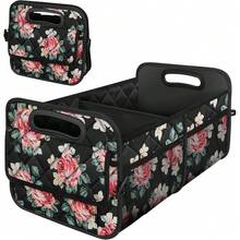 New  Car Trunk Organzier For SUV, Car Organziers And Storage With 6 Big Pocket, 50L Waterproof Polyester Car Accessories For Women/Men (Medium, Floral) - 花的 - 查看 1