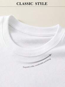HUK U Graphic Tee Casual Oversize Men'S 100% Cotton T - Men'S Clothing, Men'S Summer Tops, Men'S T - Shirts Casual, Daily - Wear, Versatile, Basic Style, Plus Size2 - White - View 6