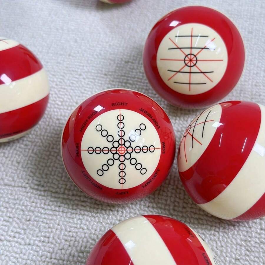 1pc Premium Resin Billiard Training Cue - Upgrade Your Game With Our Training Cue, Taking Your Billiard Passion To The Next Level. High-Quality Practice Tool For Indoor Pool Games, In Red And Black Colors, Including Easy-To-Learn Numbered Dots, Cue Ball Accessories, And Multi-Angle Practice Balls, Suitable For Beginners. - Multicolor - View 1