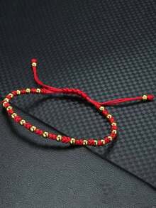 diffone Fashion Handmade Braided Rope Red Bracelet Charms Gold Beads Bracelet For Women Lover Armband Jewelry - Braided Bracelet - View 17