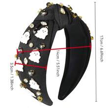 Geister Haarreife - Funkelnde Strass Haraccessoires mit Perlenketten - Gruselige Partyandenken für Frauen (Schwarz)