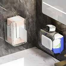 Punch-Free Toilet Paper Holder Box Waterproof Storage Toilet Paper Storage Rack Paper Towel Kitchen Bathroom Storage Box Back To School