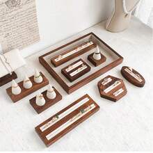 1 buah Tempat Penyimpanan dan Pajangan Perhiasan Berbentuk Jari/Heksagonal dari Kayu Walnut, Cocok untuk Cincin Pertunangan, Hadiah untuk Pacar, untuk Wanita, Organizer Penyimpanan, Perlengkapan Perjalanan dan Liburan, Dekorasi Musim Gugur, Halloween, Dekorasi Ruangan - MultiWarna - View 12