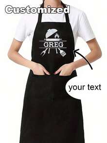 Custom Apron For Dad Father Men Women Custom Name Logo Chef Cooking Kitchen Apron Personalized Kitchen Waterproof Apron Custom Logo Picture Name Chef Cooking Apron Perfect For Mom Husband Girlfriend Boyfriend Father's Day Valentine's Day Mother's Day Birthday Anniversary Graduation Wedding Love Unique - Multicolor - View 8