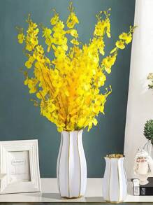New Gold-Painted Ceramic Vase Flower Arrangement Modern Minimalist Dining Table Porch TV Cabinet Living Room Floral Ornaments Birthday Graduation Gift