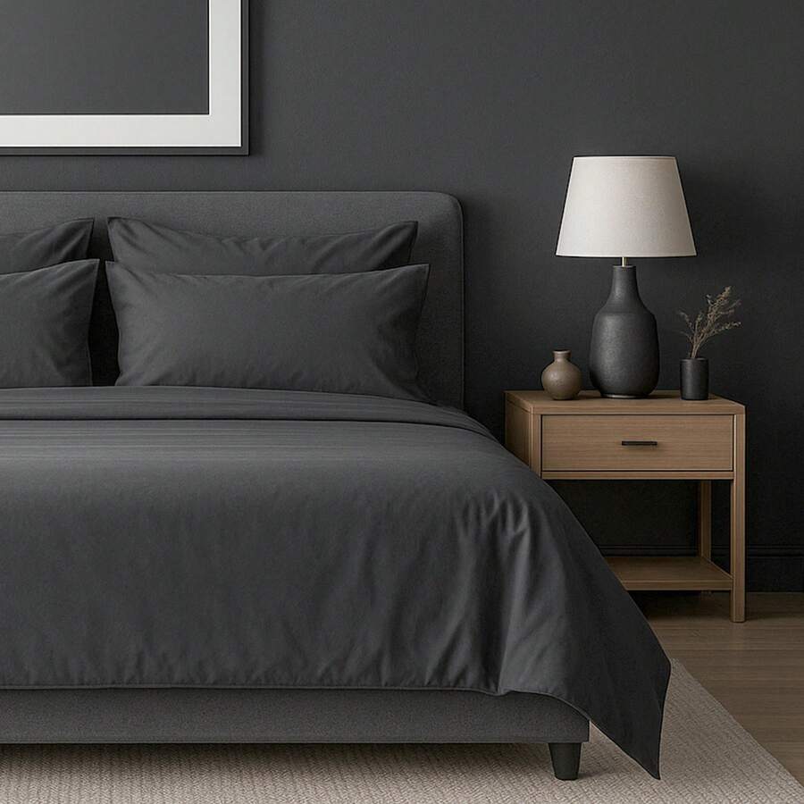 Slay Your Sleep: Cloud-Soft Cooling Bamboo Blend Sheets – 6-Piece Set W/ Deep Pockets – Breathable, All-Season Bedding, No Wrinkles, No Stress, Cozy Vibes Only – Twin, Full, Queen, King, Cal King - 深灰色 - 查看 1