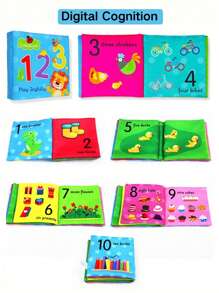 0-3 Years Old Baby Three-Dimensional Cloth Book With Bright Colors, English Letters, Numbers, Colors And Graphics, Cognitive Enlightenment Educational Toys, Baby Early Education Toys, Tear-Resistant Paper With Sound