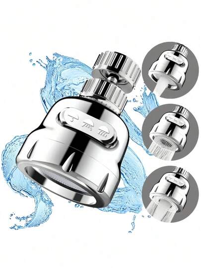 1 Universal Faucet Aerator, Faucet Nozzle, Water-Saving Filter, Splash Proof Faucet Nozzle, Faucet Splitter, Pressurized Faucet Filter, Kitchen And Bathroom Sink Accessories