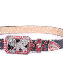 1条闪亮水钻装饰腰带，时尚街头风，适合男士——可搭配西部牛仔和女牛仔服装、夏季连衣裙、学校万圣节、休闲、商务、街头、波西米亚风、西部风、户外装扮，是送给男士、丈夫、男友、父亲、爸爸的圣诞礼物。 - 銀色 - 查看 9