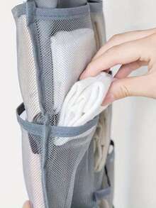 1 件双面内衣收纳袋，多功能内衣包装袋，悬挂式衣柜节省空间袋，双面悬挂式收纳袋，衣柜悬挂网袋袜子内衣收纳袋，悬挂式胸罩袜子收纳袋，节省空间的壁挂式衣柜收纳神器袋，适用于学校用品学校用品宿舍必需品衣服整理器衣橱整理和存储卧室 - 灰色 - 查看 4