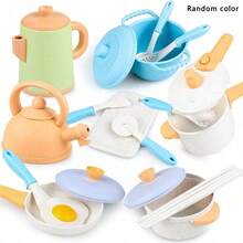 儿童厨房玩具套装，稻草制作逼真的炊具厨房配件，适合幼儿扮演烹饪，适合男孩和女孩的礼物，颜色随机 - 彩色 - 查看 13