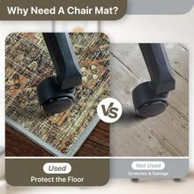 36"X48" Office Chair Mat For Hardwood Tile Floor,  Under Desk Carpet Protector For Rolling Computer Chair Mat,  Machine Washable Area Rug,  Anti-Slip 1/5" Thick Low Pile Thin Vinyl Floor Mat,  Sepia