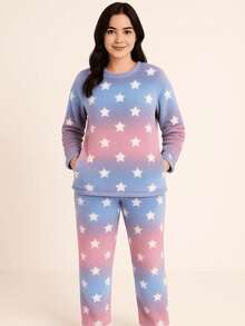 Women's Fleece Pajamas Winter Furry Smara Modas New Collection - 霧霾藍 - 查看 2